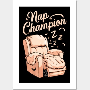 Nap Champion Grandpa and Dad and Fathers May Nap Suddenly Posters and Art